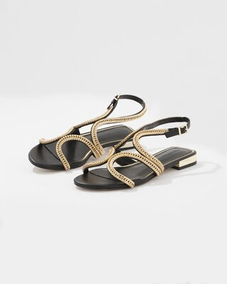 Chain Strap Flat Sandal | White House Black Market