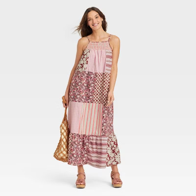 Women's Sleeveless Tiered Dress - Universal Thread™ Patchwork | Target