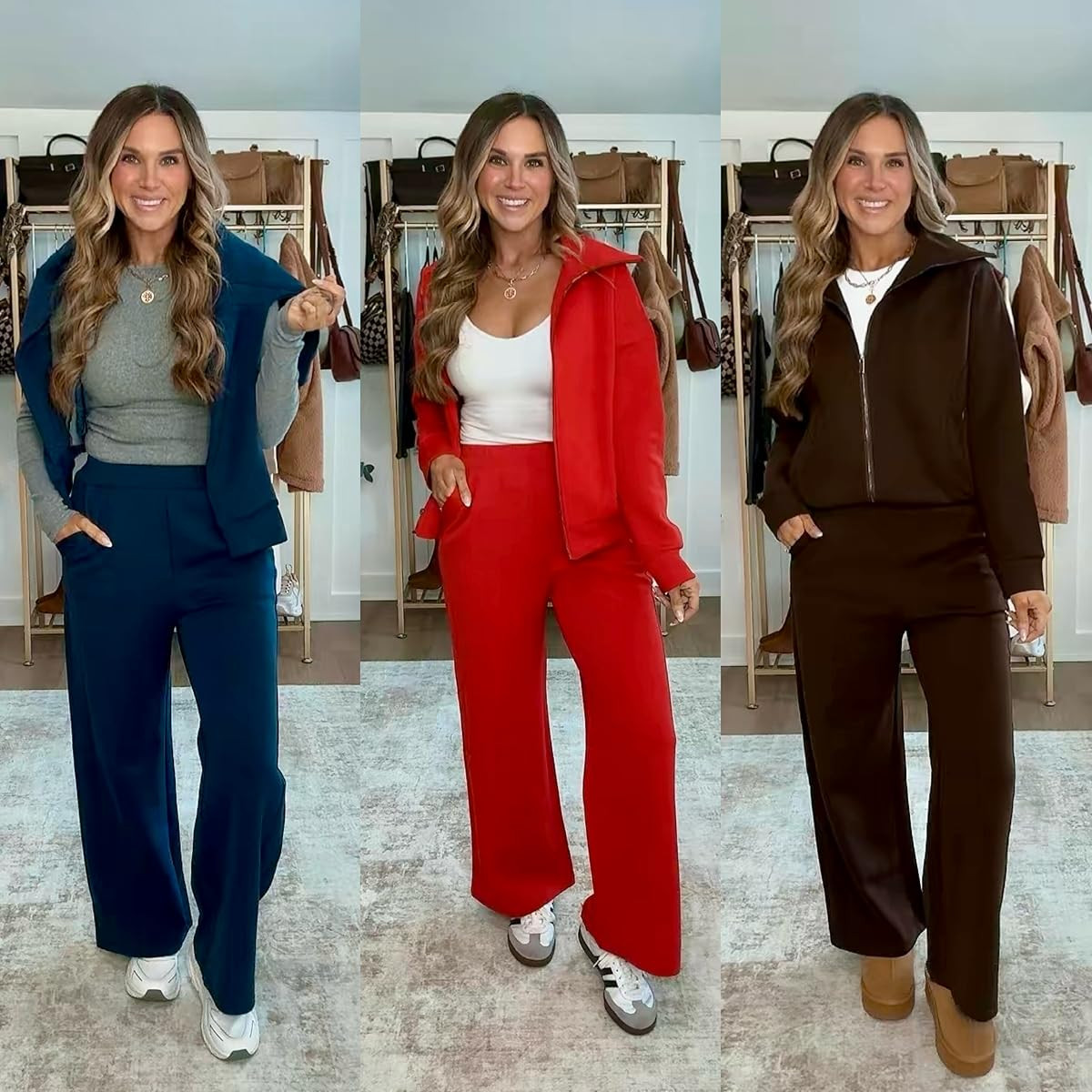 My go to 5 minute or less outfit! Love that this set is high quality and comes in so many great colors. I'm 5’6 140lbs wearing size M set, size small tanks, shoes all fit true to size.  

 #LTKootd #LTKmomlife #LTKFindsUnder100