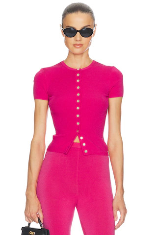 Helsa Beckette Knit Cardi in Shocking Pink from Revolve.com | Revolve Clothing (Global)