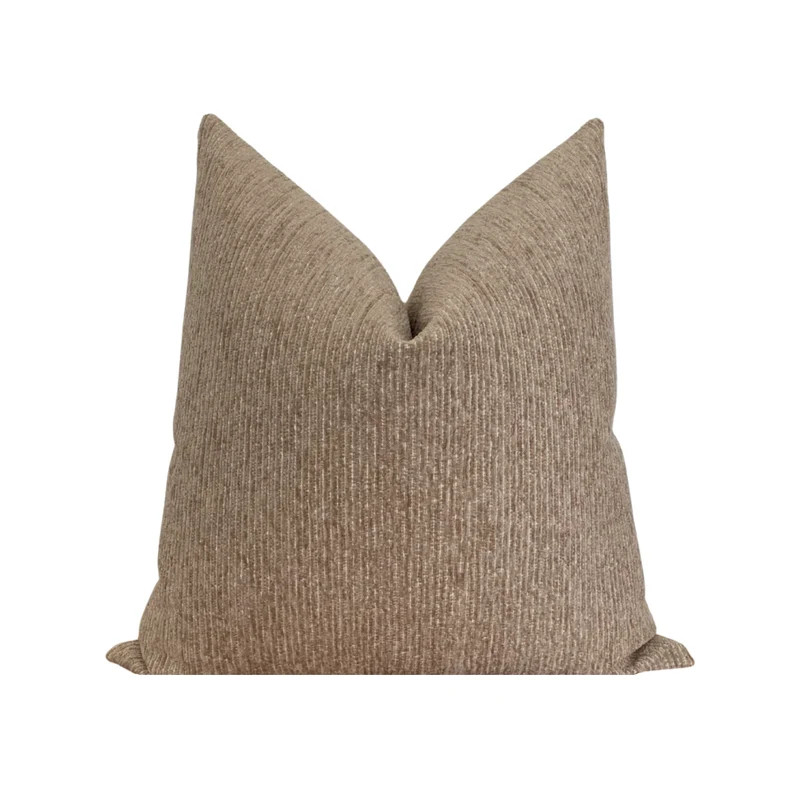 Light Brown Chenille Stripe Throw Pillow Cover, Cover Only - Etsy | Etsy (US)