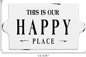 Creative Co-Op "This is Our Happy Place" Metal Wall Plaque | Amazon (US)