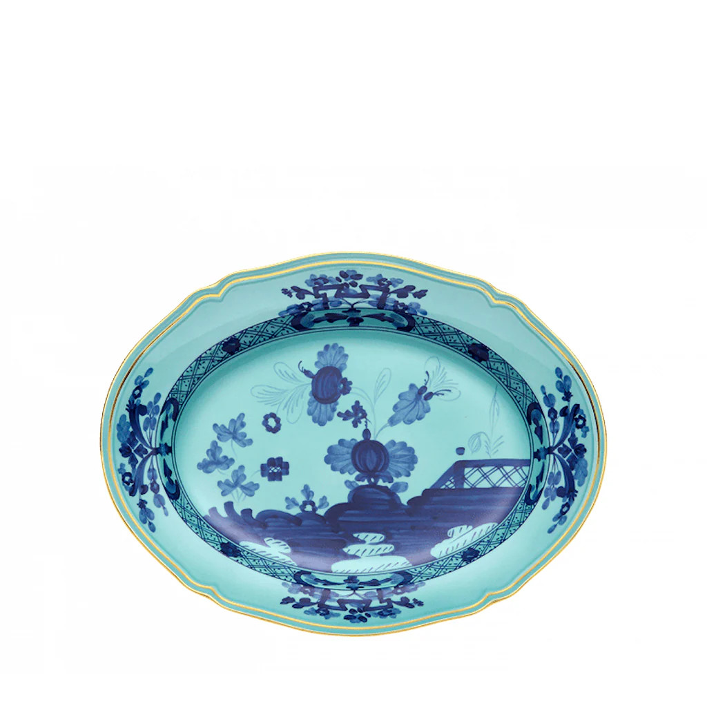 Iris Oval Platter, Large | Blue Print