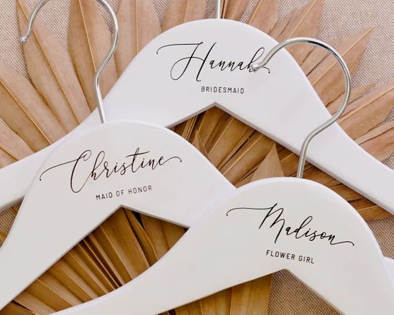 Custom Bridal Hanger | Bridesmaid Hangers | Personalized Wedding Dress Hanger for Her | Engraved ... | Etsy (US)