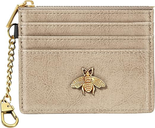 seavilia Card Holder Keychain Wallet for Women/Men with ID Window Rfid Small Bee Slim Minimalist ... | Amazon (US)