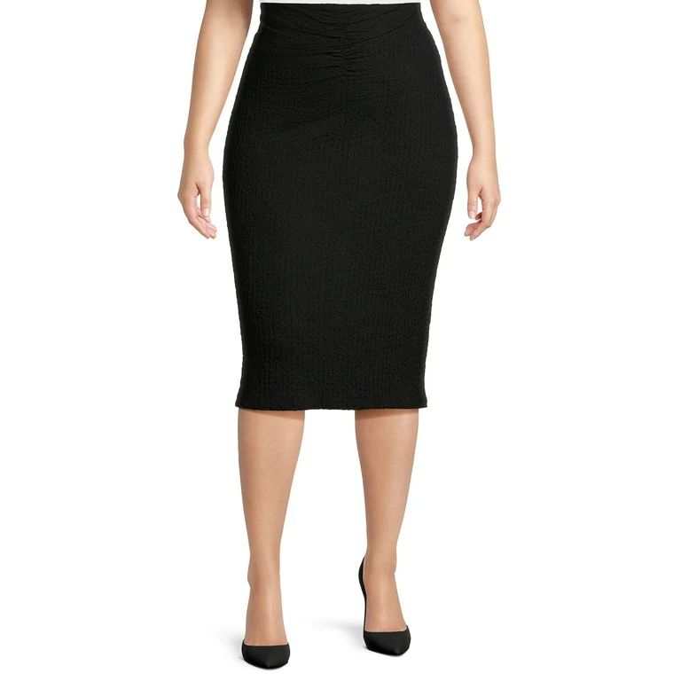 Madden NYC Juniors Plus Size Textured Midi Skirt | Walmart (US)