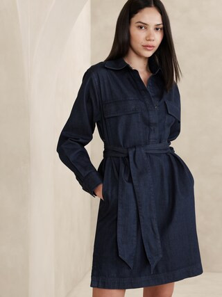 Denim Mini Shirtdress | Banana Republic Factory