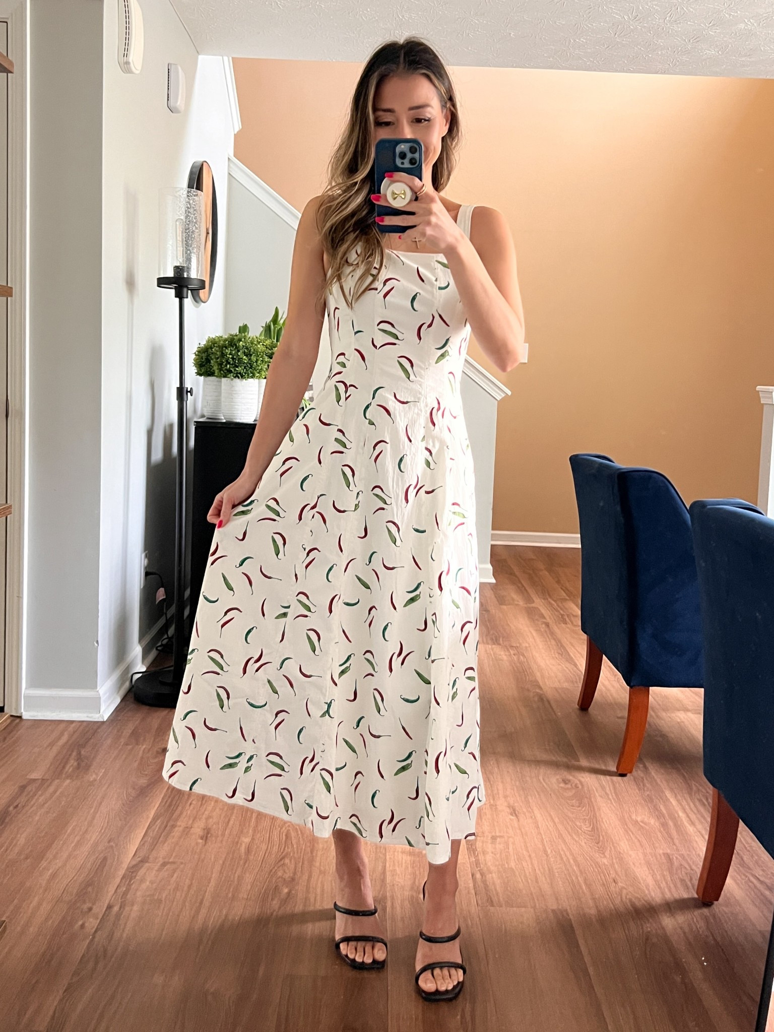 Wearing a XS. Summer dress. Midi dress. Chili pepper dress. Summer style. Resort wear. Vacation dress. Abercrombie.

#LTKFindsUnder100 #LTKStyleTip