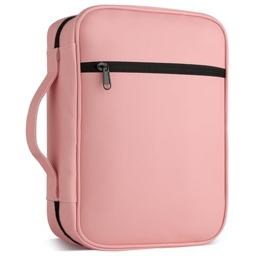CDBXPRG Bible Cover, Bible Carrying Book Case for Women,Protective Church Organizer Holder Bag with Handle Pockets,Christian Gift for Girls Boy and Men Pink | Amazon (US)
