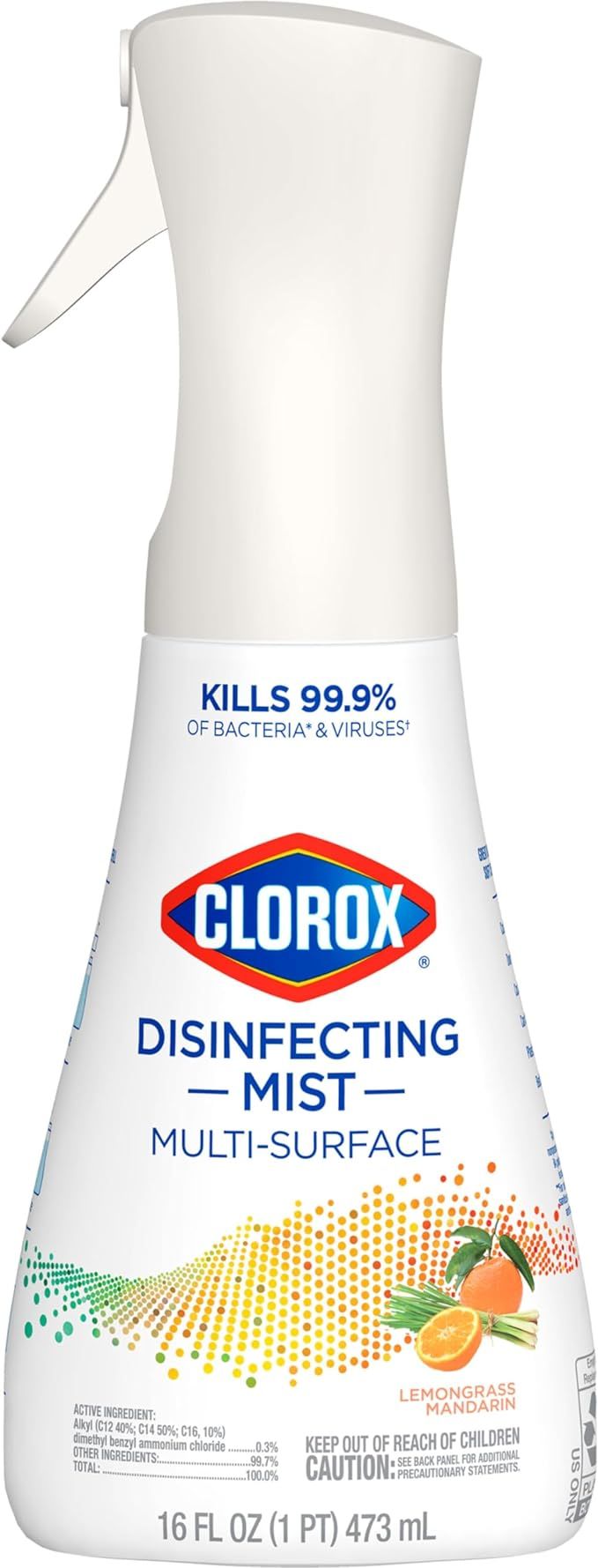 Clorox Disinfecting Mist, Lemongrass Mandarin, Disinfecting Spray, 16 Fluid Ounces | Amazon (US)