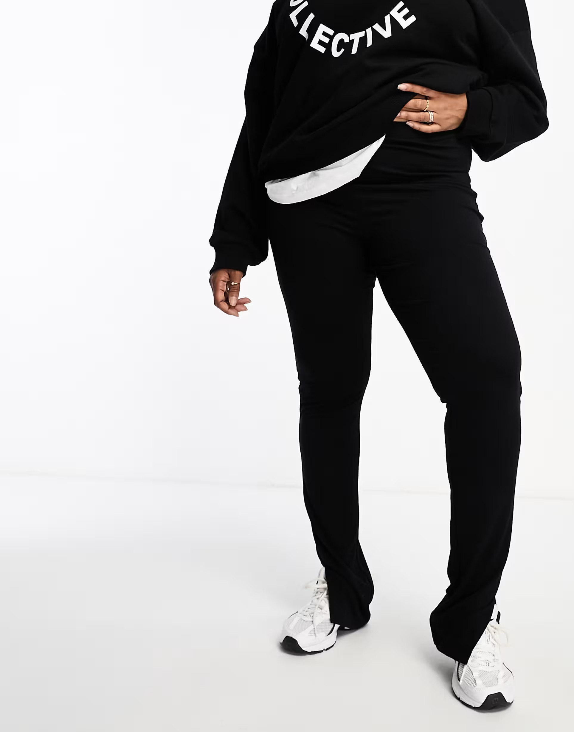 ASOS DESIGN Curve legging with side split in black | ASOS (Global)