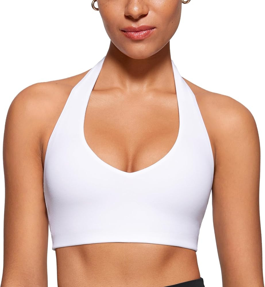 INGIA Womens Halter Longline Sports Bra Padded Low Back Yoga Bra Workout Crop Top with Built in B... | Amazon (US)