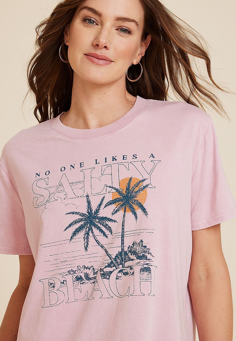 No One Likes A Salty Beach Oversized Graphic Tee | Maurices