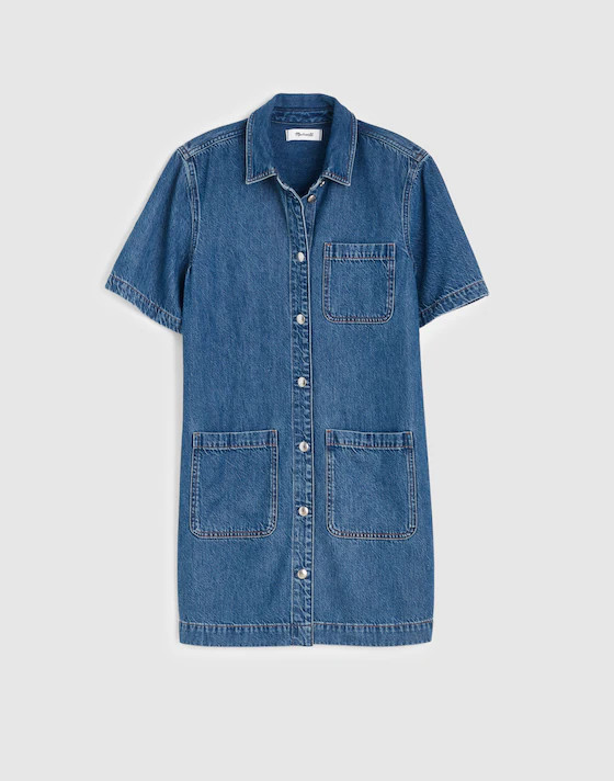 Airy Denim Boxy Mini Shirtdress | Madewell