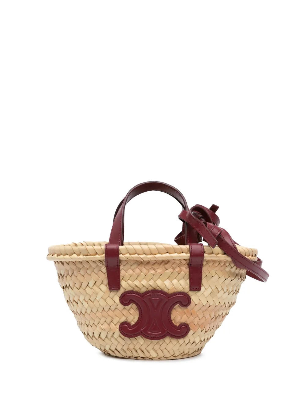 Céline Pre-Owned 2022 Mini Triomphe Raffia Classic Panier satchel - Brown | Farfetch Global