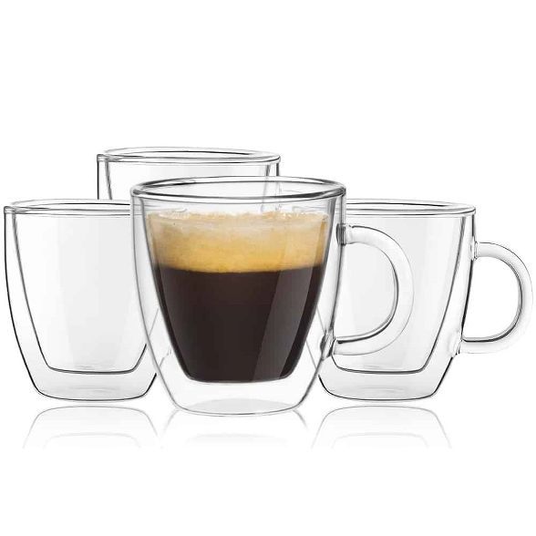 JoyJolt Savor Double Wall Insulated Glasses Mugs - Set of 4 Espresso Mugs - 5.4 Ounces | Target