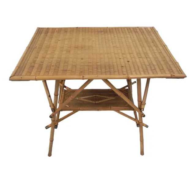 Bamboo Table With Details | Chairish