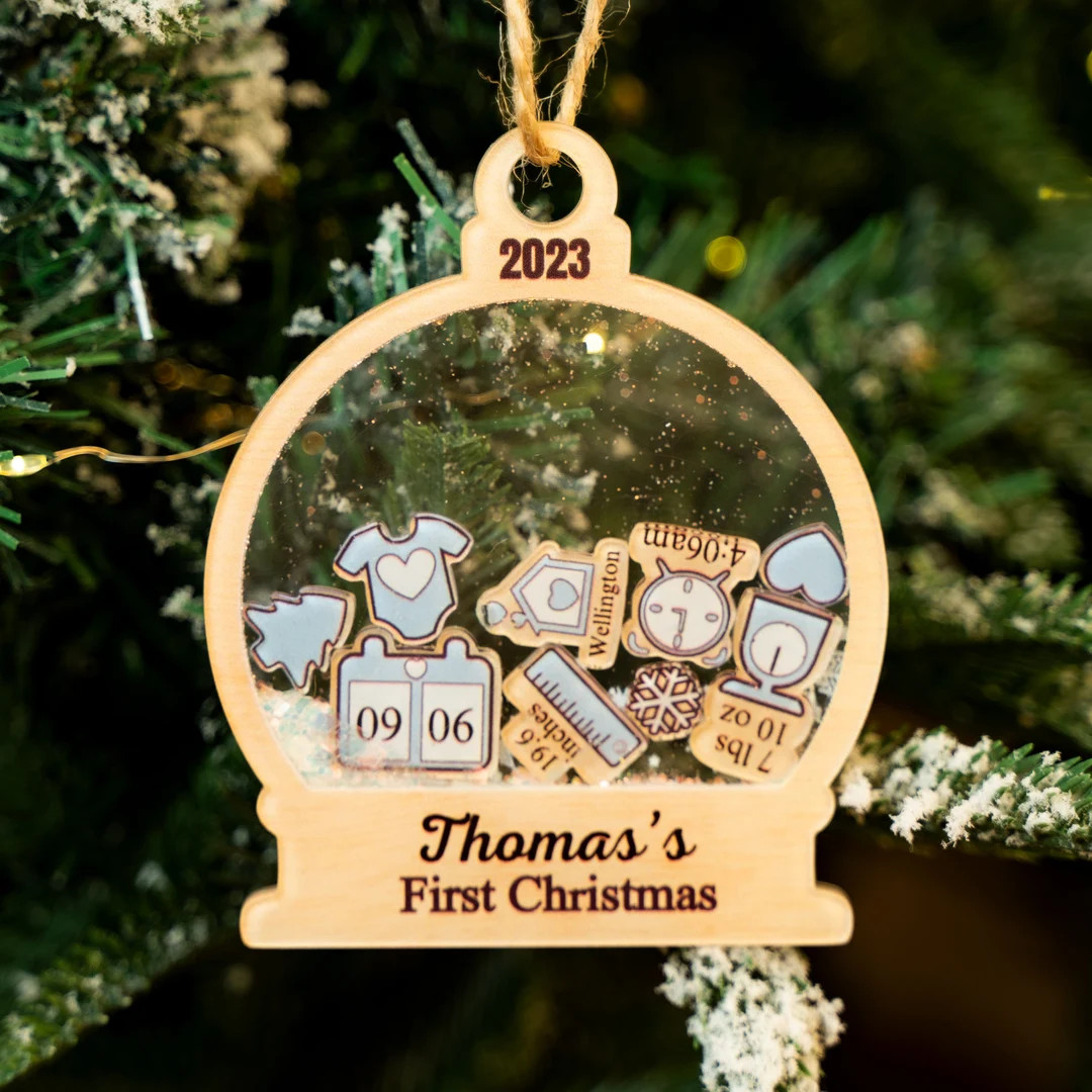 Baby 1st Christmas Ornament, 2023 Baby's First Christmas Ornament, Custom Baby Name, 4D Shake Bab... | Etsy (US)