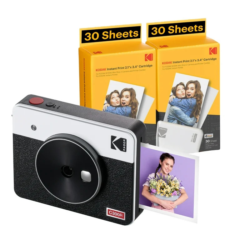KODAK Mini Shot 3 Retro 4PASS 2-in-1 Instant Camera and Photo Printer (3x3 inches) + 68 Sheets Bu... | Walmart (US)