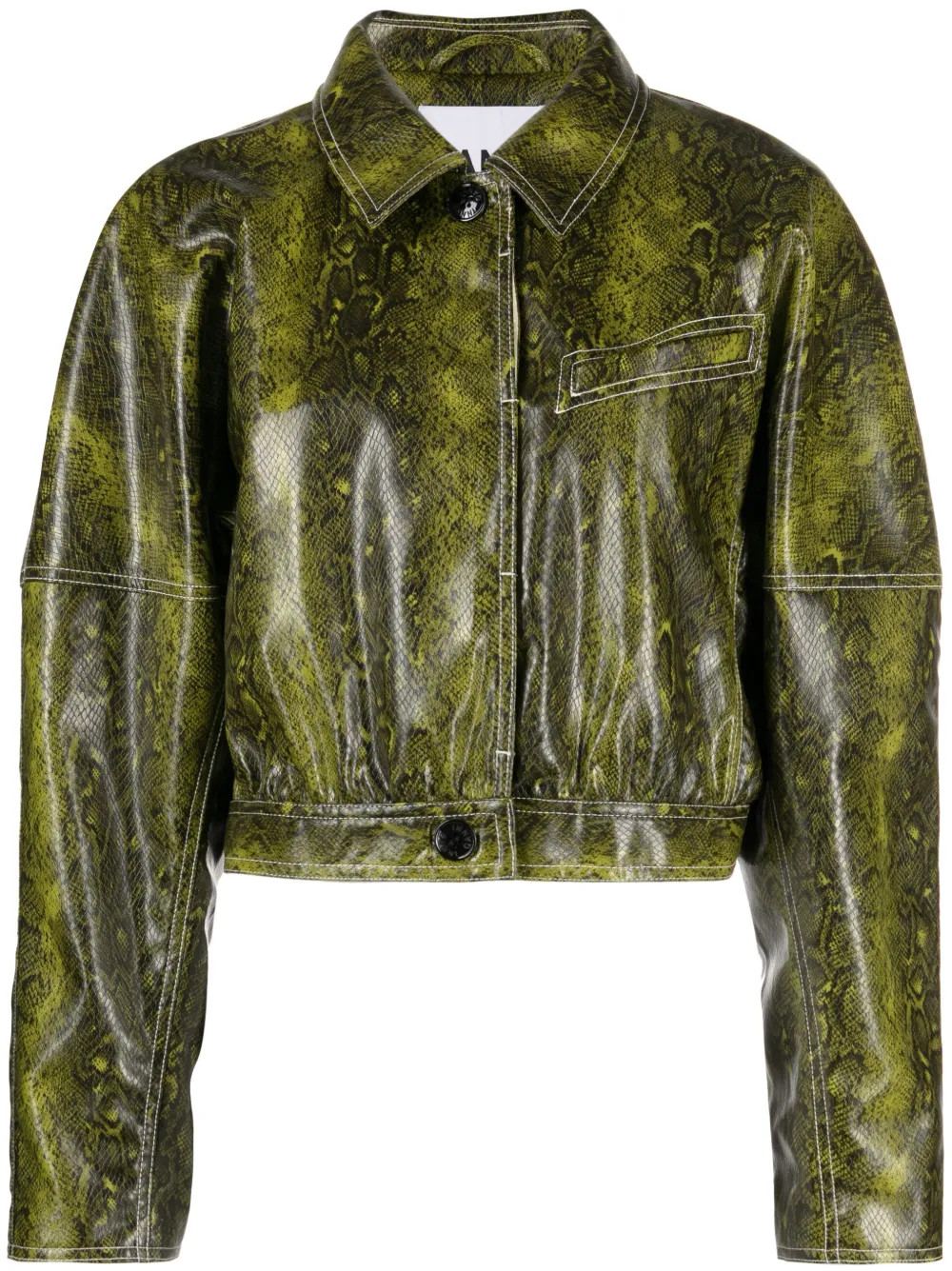 snake-print faux-leather jacket | Farfetch Global