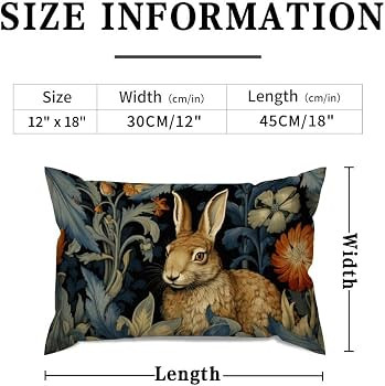 SILYHEART William Morris Forest Rabbit Floral Art Nouveau Lumbar Pillowcase Cushion Cover | Amazon (US)
