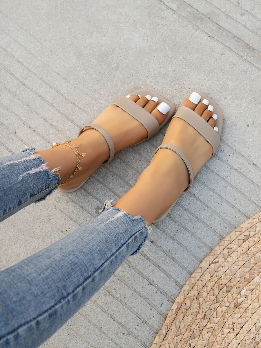 Minimalist Two Part Slide Sandals | SHEIN