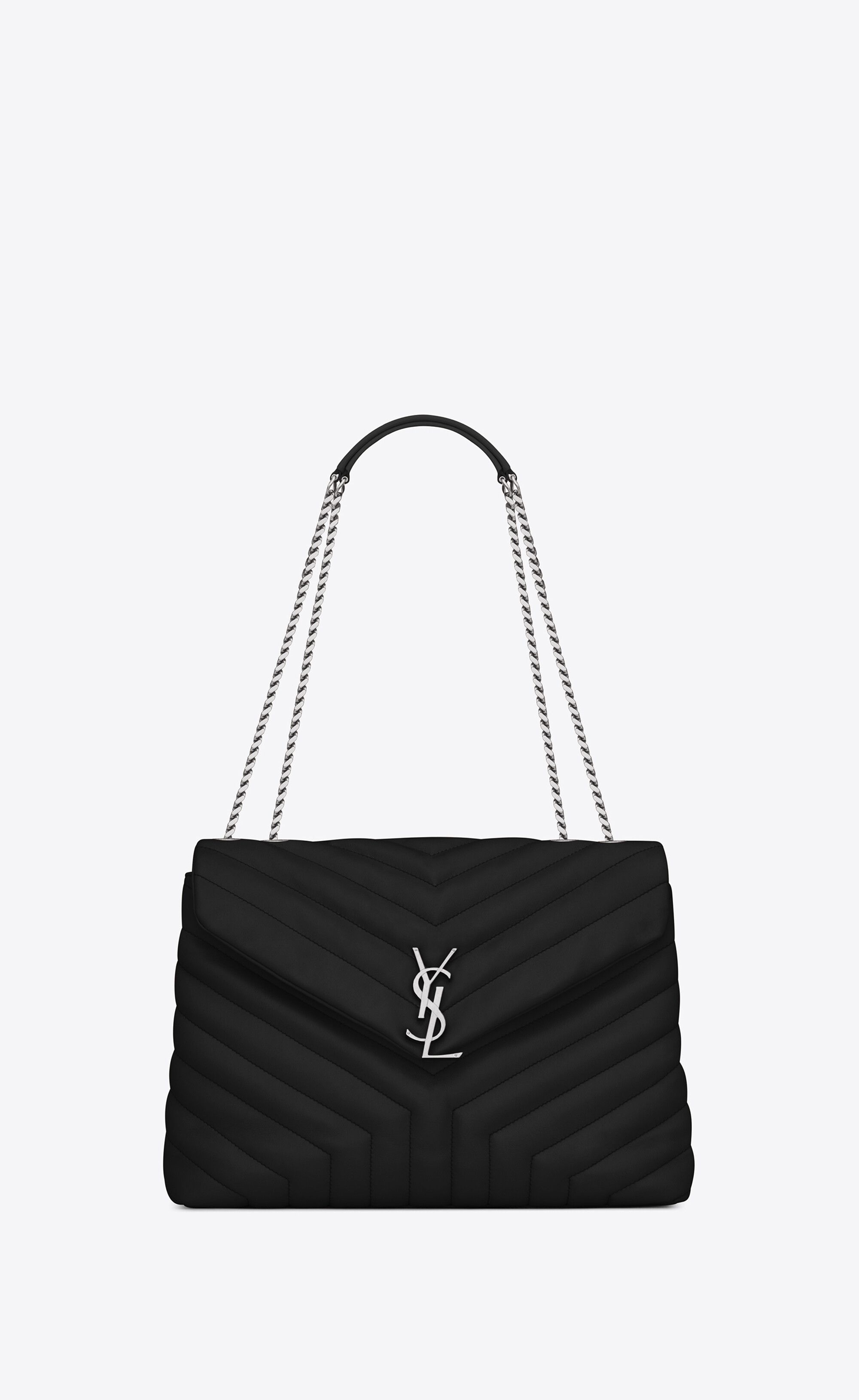 Loulou Medium In Quilted "Y" Leather Black One Size | Saint Laurent Inc. (Global)