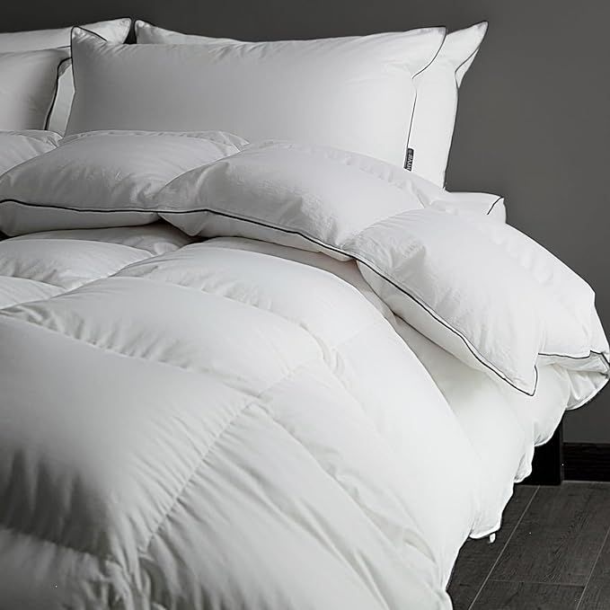 Luxury Goose Down Comforter King Size - 750 Fill Power All Season Duvet Insert, Medium Warmth Hot... | Amazon (US)