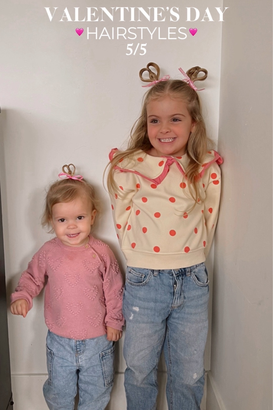 The cutest Valentine’s Day hair sister 💕🎀✨