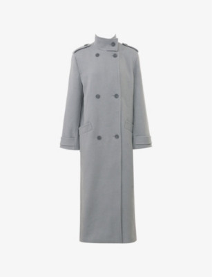 Sander Funnel-Neck Double-Breasted Woven Coat | Selfridges