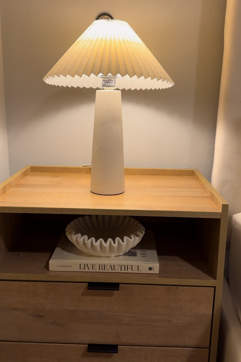 Pleated table lamps & nighstand decor 🤍✨ 

#LTKHome