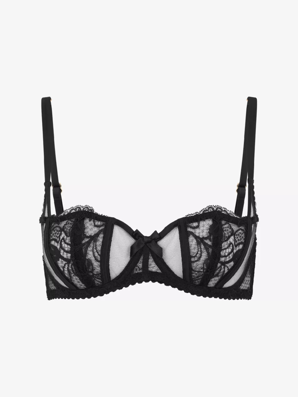 Rozlyn balconette mesh and lace underwired bra | Selfridges