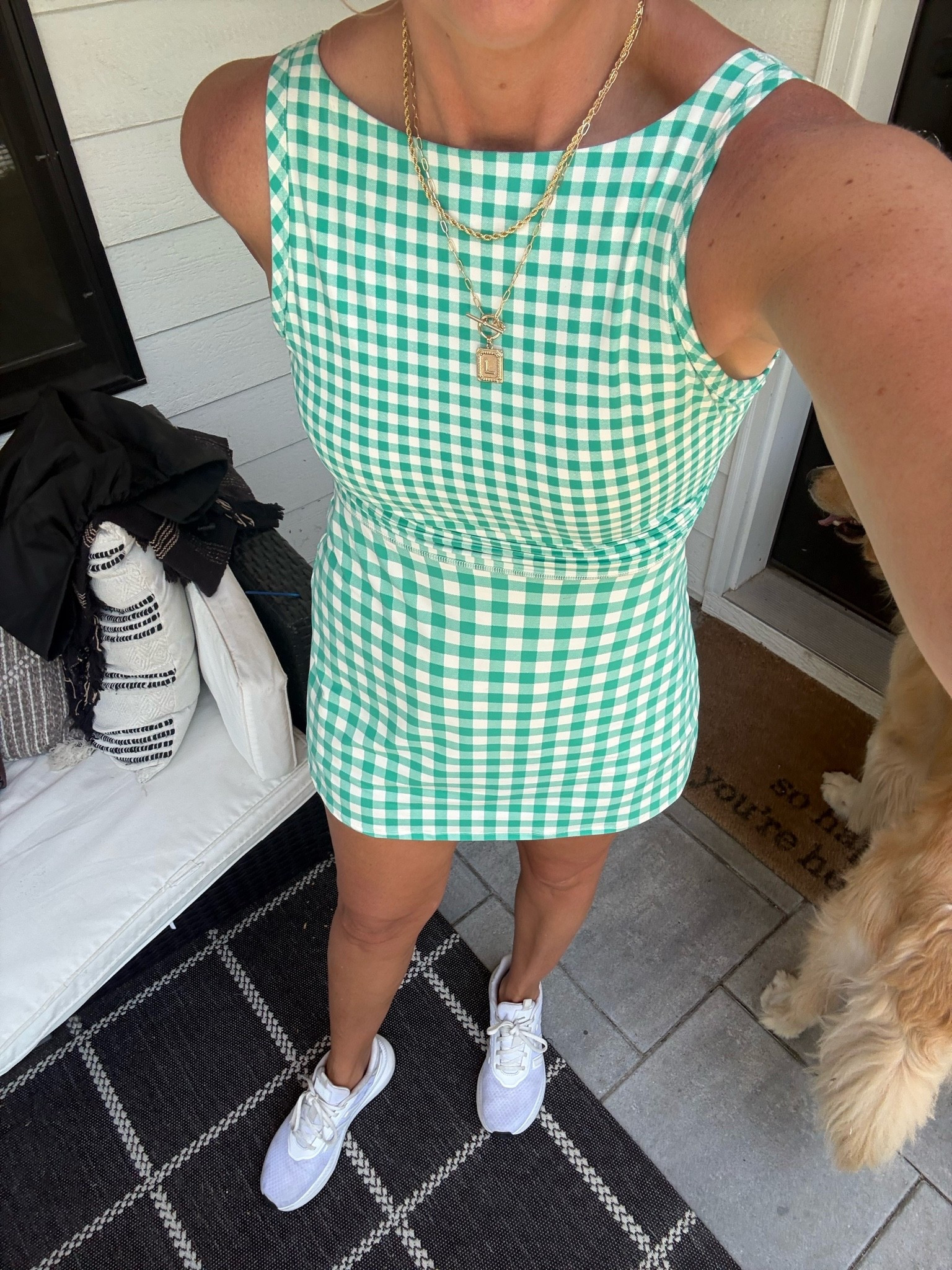 I’m wearing a small. It has the opening in the back for going to the bathroom.

#LTKfitnessgoals #LTKdayinmylife #LTKootd