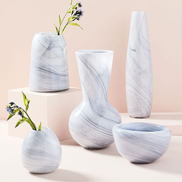 Marbled Glass Vases | West Elm (US)