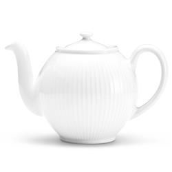 Pillivuyt Plisse Modern Classic White Porcelain Teapot | Kathy Kuo Home