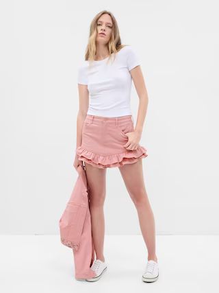 Gap × LoveShackFancy Denim Mini Skirt with Washwell | Gap (CA)