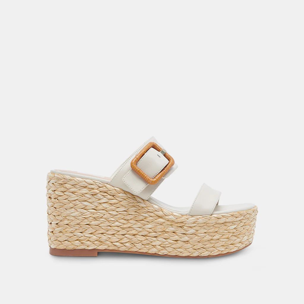 THORIN WEDGES IVORY LEATHER | DolceVita.com