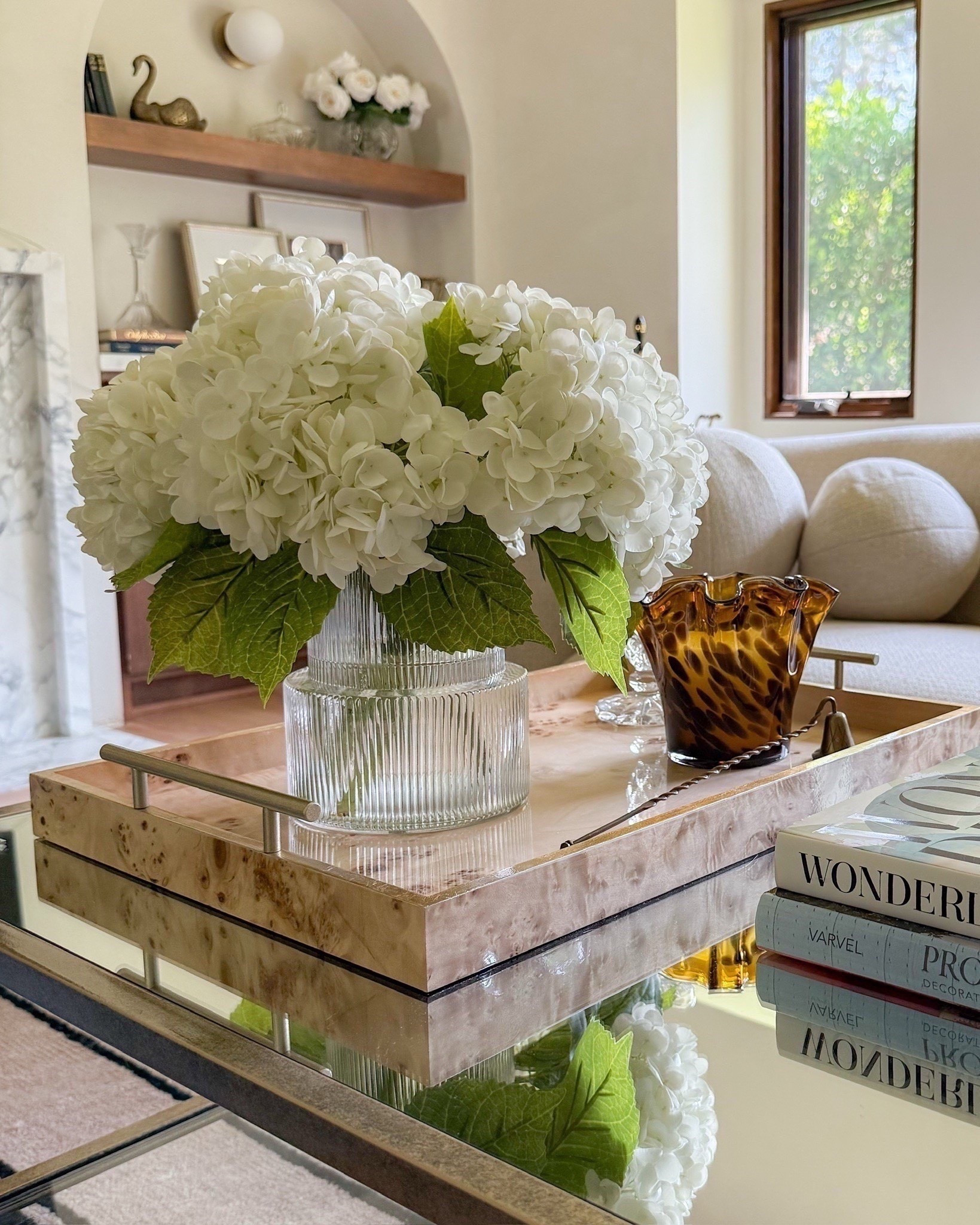 That burl wood tray paired with the best faux florals… chef’s kiss! 💋 

#LTKSeasonal #LTKHome