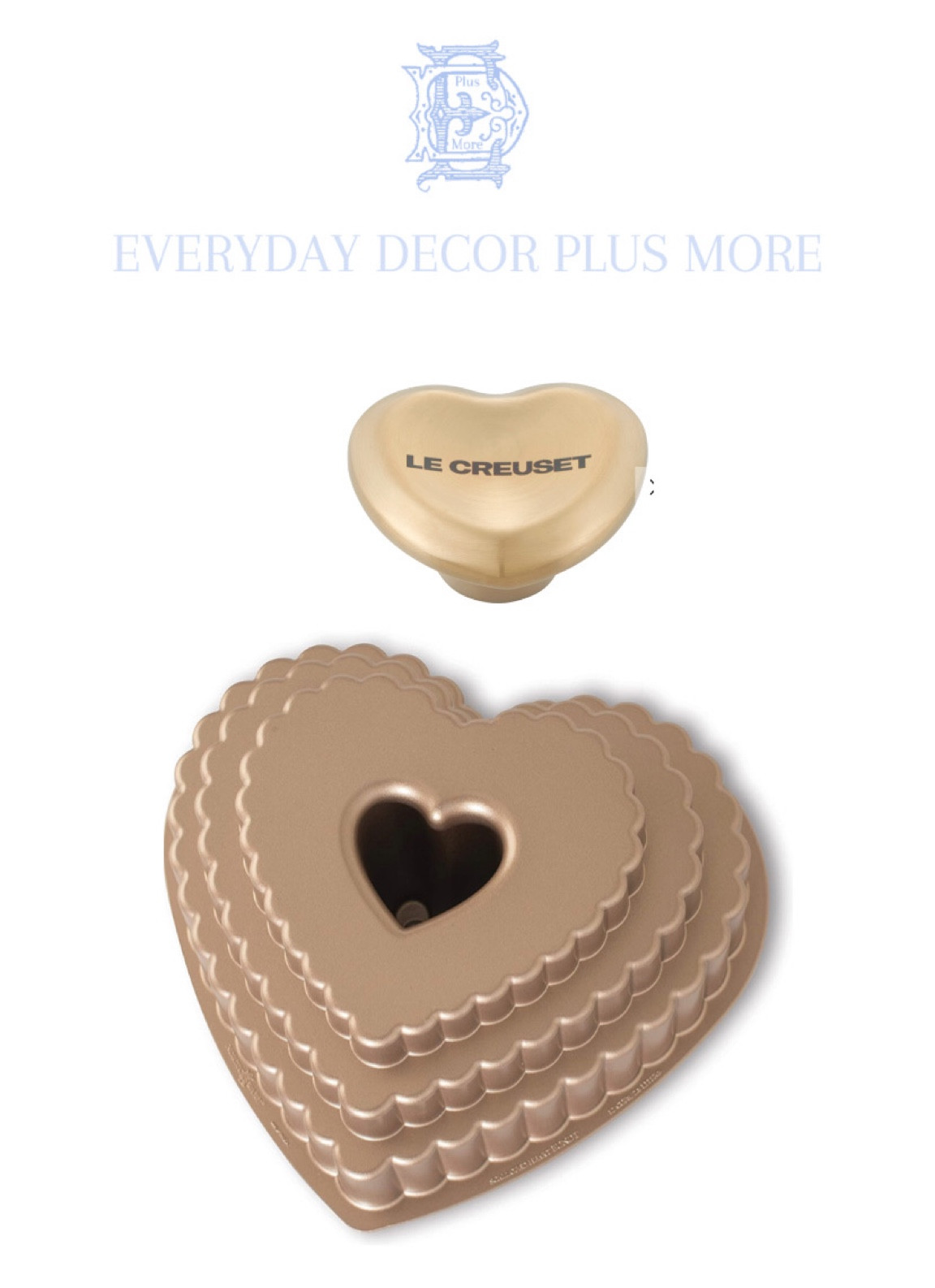 Le Creuset Figural Gold Heart Knob
Le creuset heart knob
Le creuset gold knob
Heart shaped Bundt mold
Heart shaped cookware
Heart cookware
Heart plates 
Heart decor
Valentine’s Day platters
Valentine’s Day decor

#LTKsalealert #LTKhome #LTKSeasonal