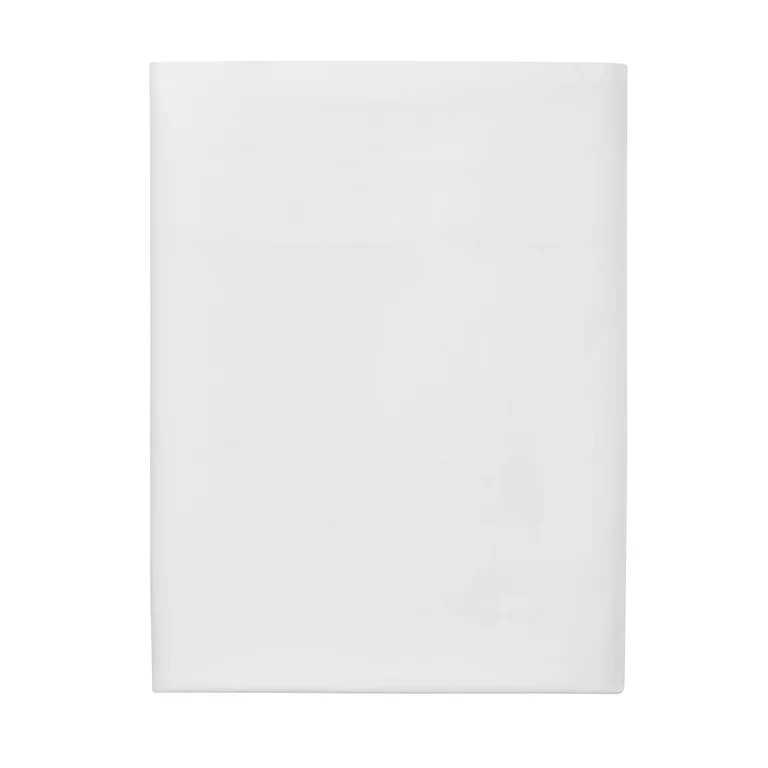 Mainstays 300 Thread Count Easy Care White Cotton Blend Percale Flat Bed Sheet, Twin | Walmart (US)