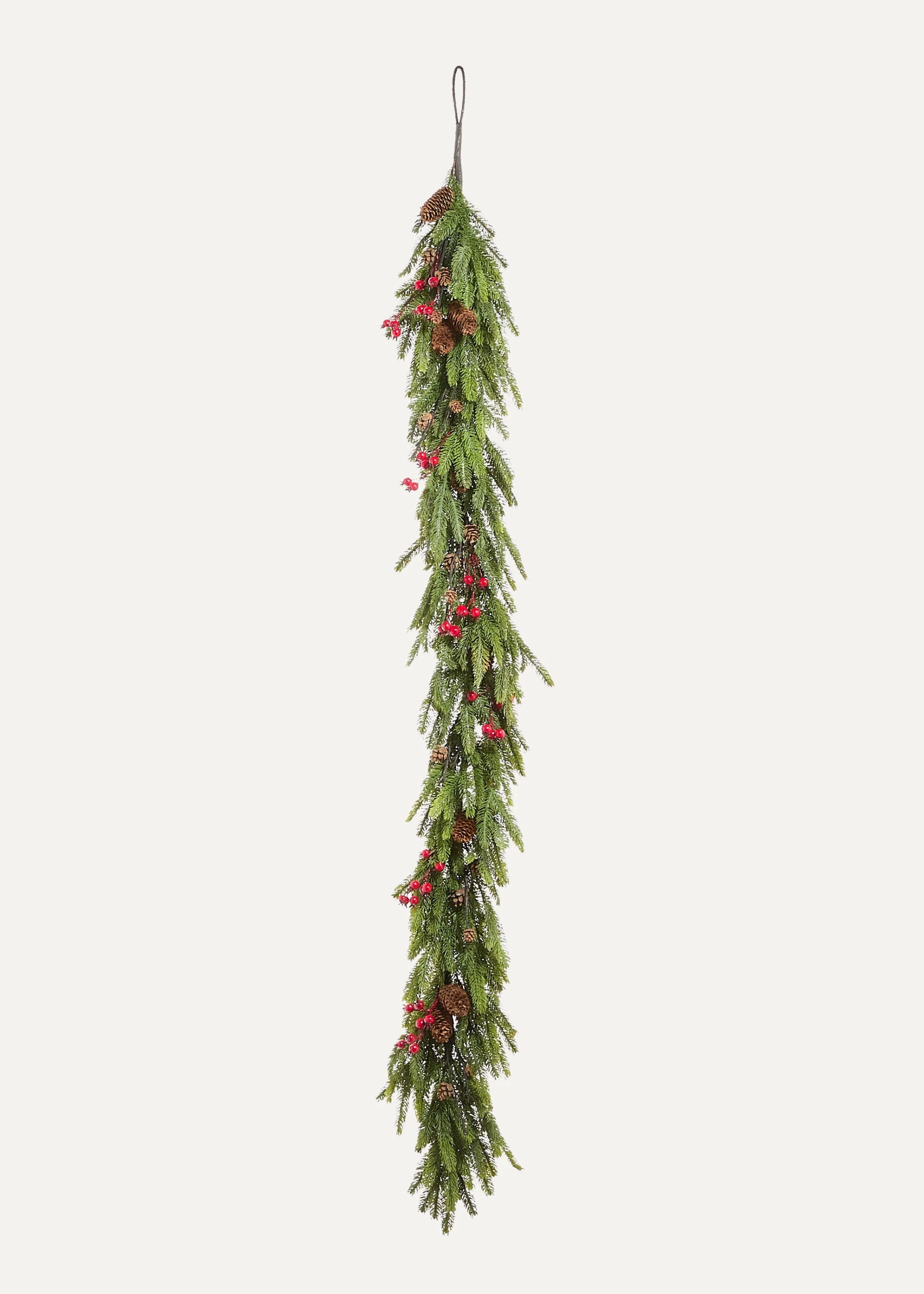 Norfolk Pine Garland with Berries | Fake Winter Greens | Afloral | Afloral