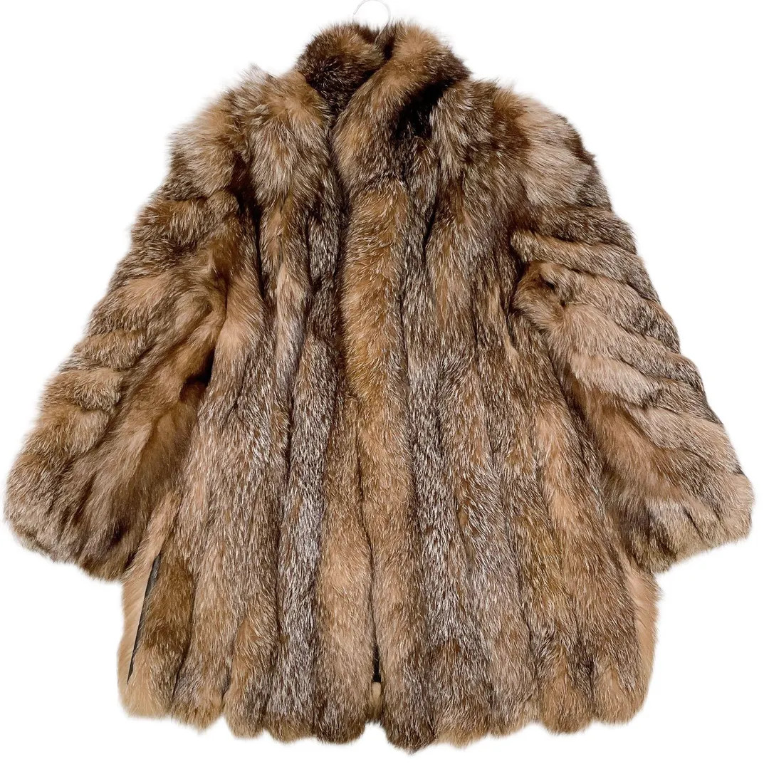 SAGA Fox Selected Gold Fur Coat - Natural Warm Brown - Women's Small to Medium Mc - Etsy | Etsy (US)