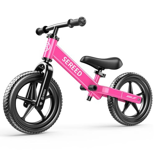 SEREED Toddler Balance Bike 2 Year Old, No Pedal Kids Toy Bike for 2-5 Years Old, Tool-Free Adjustment, Gift for 2-3 Boys Girls, Customize Plate with 3pcs Stickers (Rose Pink) | Amazon (US)