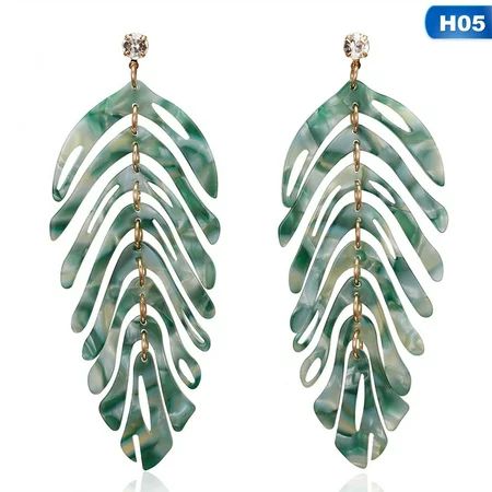 1 Pair Bohemian Banana Leaf Earrings Board Drop Dangle Long Pendant Earring Jewelry Gift | Walmart (US)