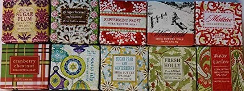Greenwich Bay Trading Company Holiday Soap Sampler 10 Pack of 1.9oz Bars Only Winter Fragrances -... | Amazon (US)