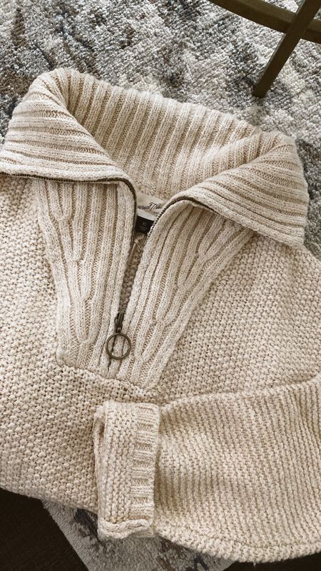 Target fall quarter zip sweater for only $30. 

#LTKSeasonal #LTKunder50 #LTKstyletip
