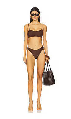 Hunza G Phoebe Bikini Set in Metallic Chocolate from Revolve.com | Revolve Clothing (Global)