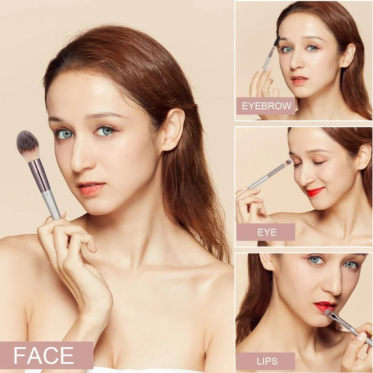 Huauoo Makeup Brush Set 20 Pcs, Foundation Powder Concealers Eye Shadows Blush Makeup Brushes | Walmart (US)