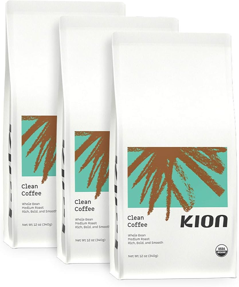 Kion Organic Whole Bean Coffee, Tested for Toxins, Ethically Sourced, Rich, Bold, and Smooth, Med... | Amazon (US)