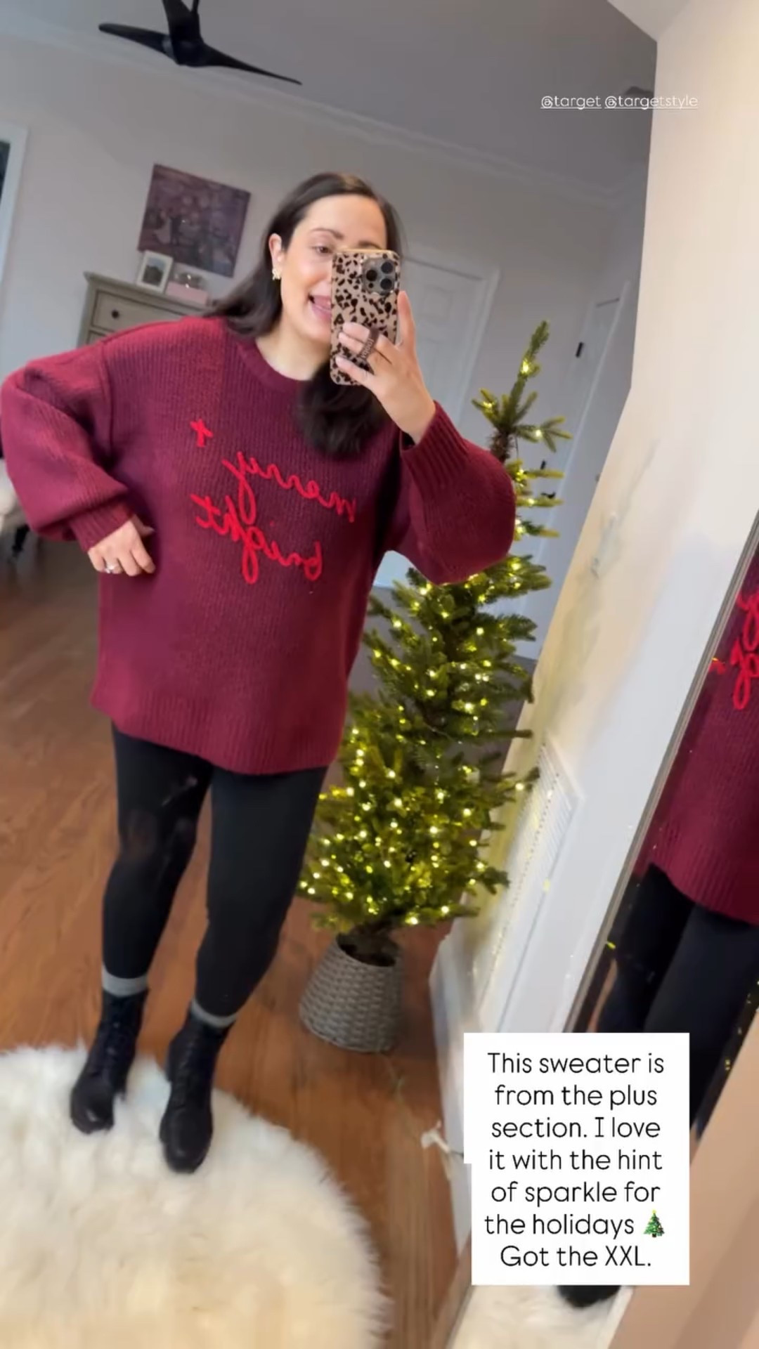 This sweater is from the plus section. I love it with the hint of sparkle for the holidays 🎄Got the XXL. @target @targetstyle